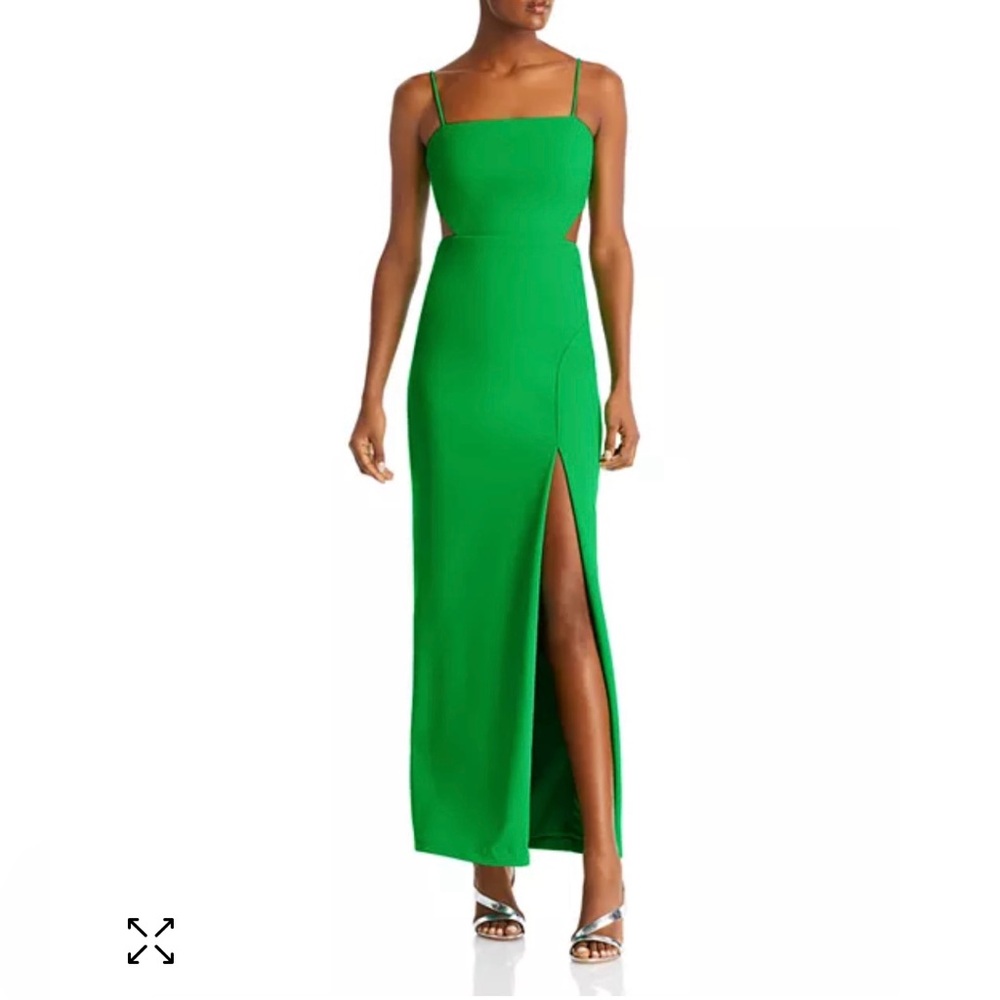 Aqua Cutout Crepe Gown in green, size 6!